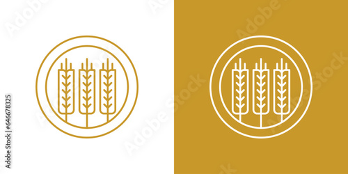 logo design with wheat elements combined with circles