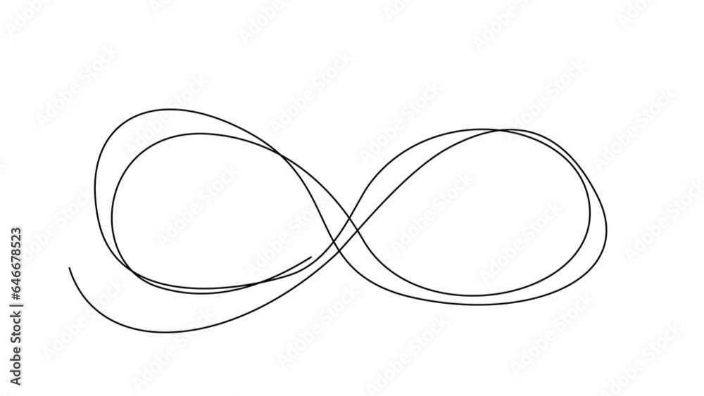 Continuous Line Infinity Icon, Monoline moebius symbol, One Line Limitless Silhouette, Infinite Sign, Eternity Endless Shape, Infinity 