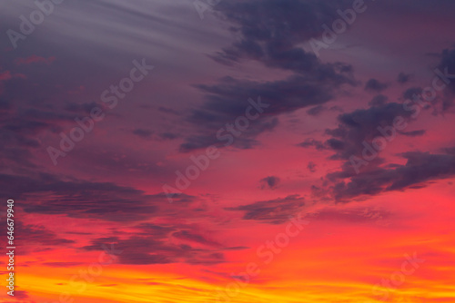 Red sunset sky dramatic in north © romantsubin