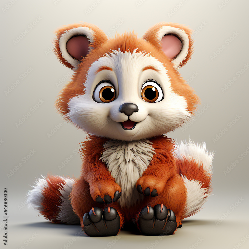 3d cartoon cute red panda 3d cartoon cute red panda