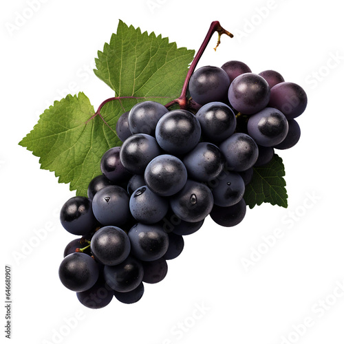 Black grape cluster photograph, transparent object