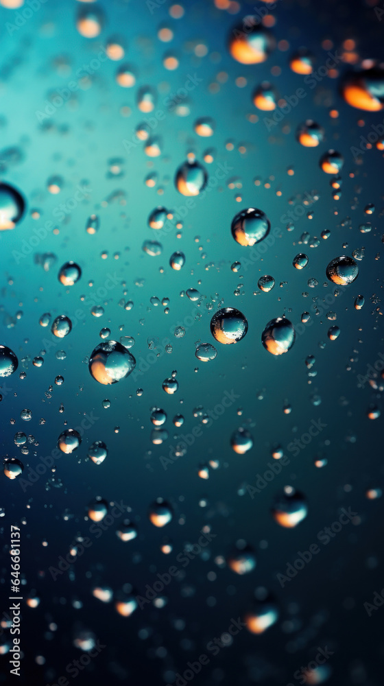 Glass background with raindrops and urban night lights Glass background with raindrops and urban night lights