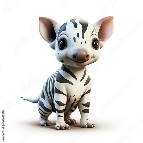 3d cartoon cute tapir