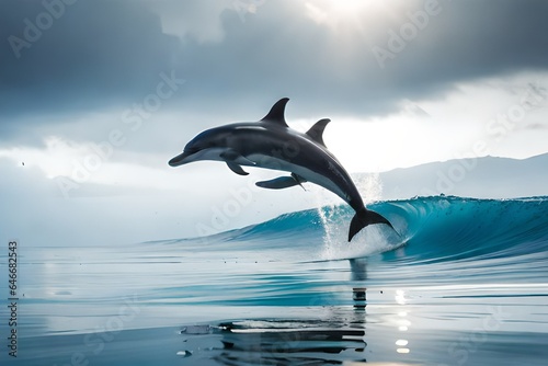 dolphin jumping out of water © Aansa