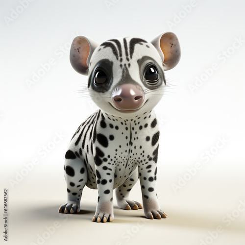 3d cartoon cute tapir