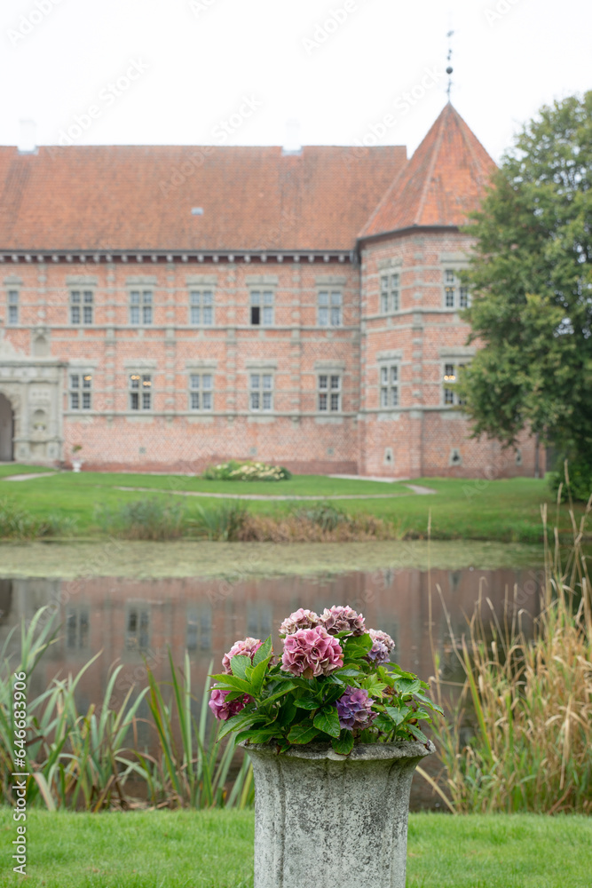 The beautiful Voergaard Castle in Denmark