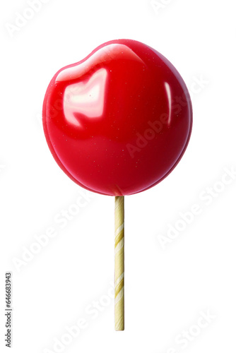 Cherry lollipop candy, transparent object