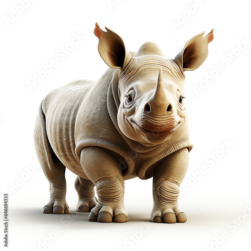 3d cartoon cute rhino © avivmuzi