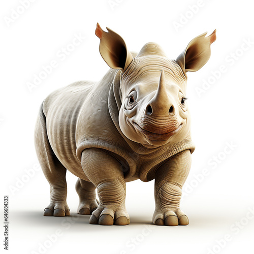 3d cartoon cute rhino