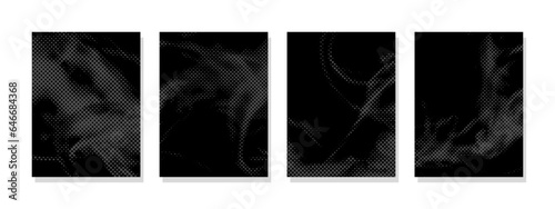 Halftone pattern design on dark background. Minimalist approach suits posters, banners, flyers, wall art, cards, and decorations.