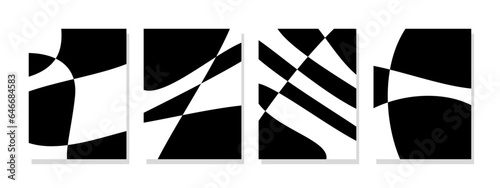 Positive and negative shapes in abstract mid-century black. Minimal wall art, prints, decor, attractive combinations, varied proportions.