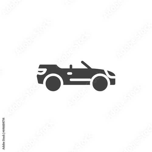 Cabriolet car side view vector icon