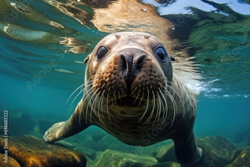 Fur seal under water. © Fotograf