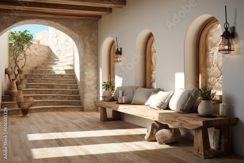 cozy hallway with light natural materials