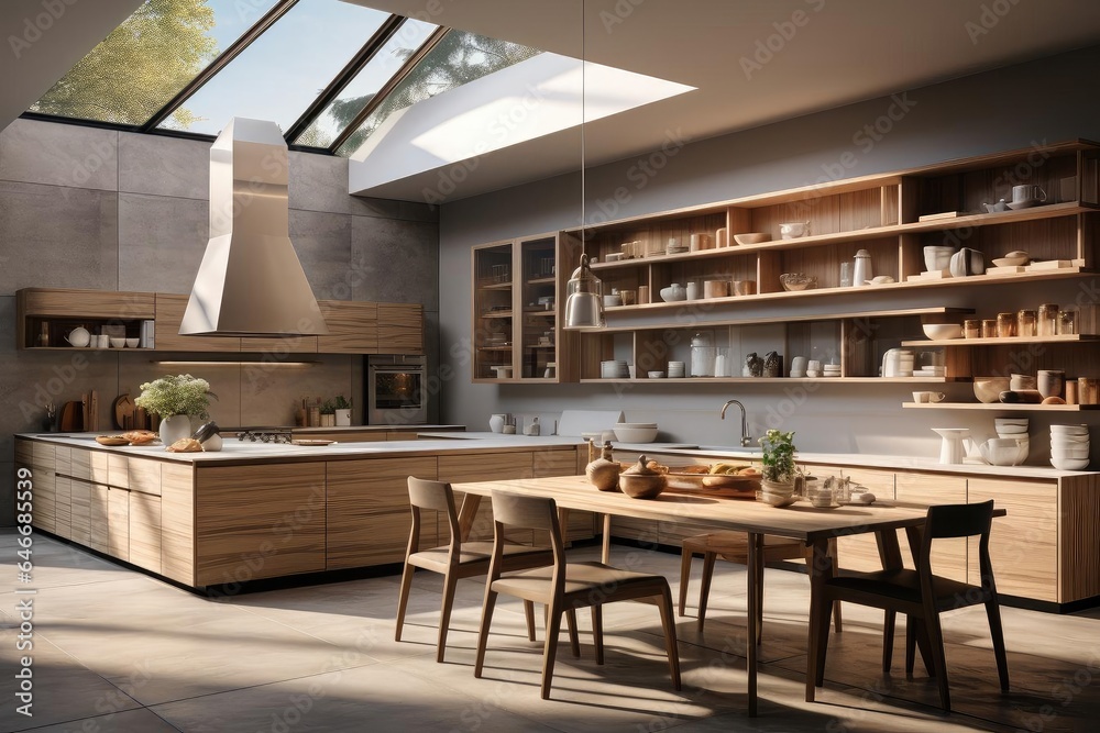 cozy kitchen with light natural materials