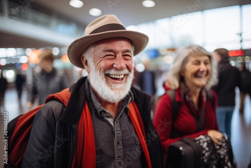 Retirement Adventure: Smiling Couple Ready to Travel