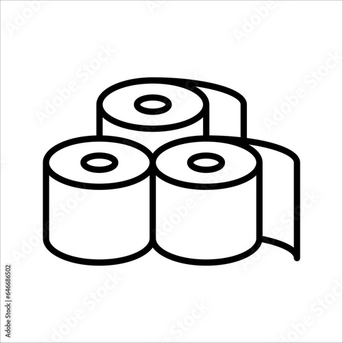 Toilet paper roll line icon, outline vector sign, vector illustration on white background