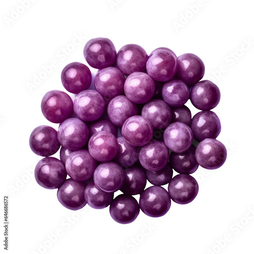 Grape flavored gum, transparent object
