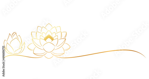Lotus flowers line art style. element vector eps 10