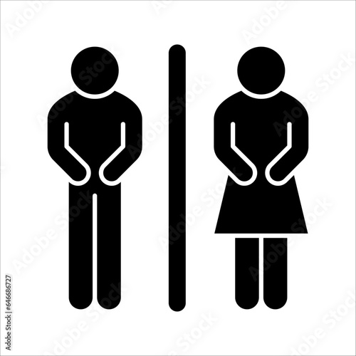 men and women restroom icon. toilet icon sign symbol. vector illustration on white background