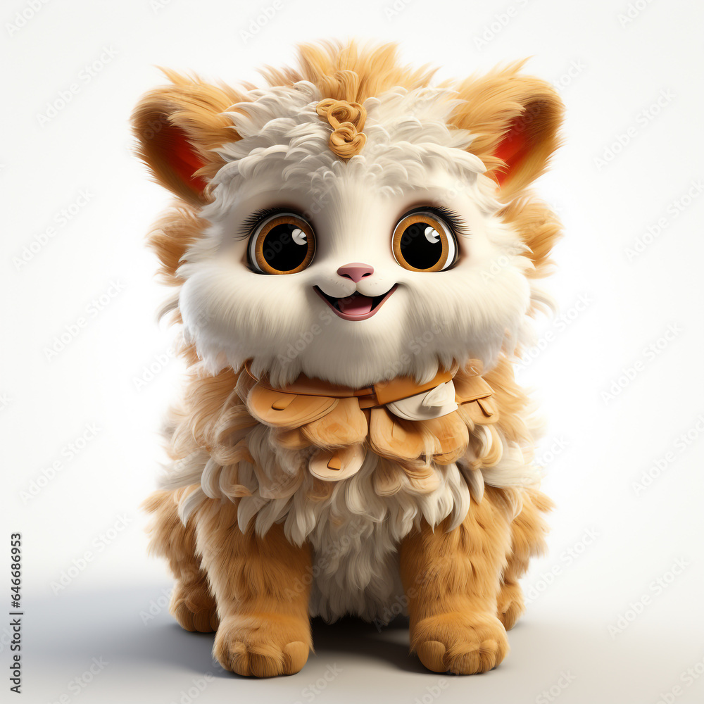 Obraz premium 3d cartoon cute llama