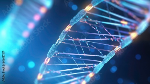 Structure of human DNA in the form of a blue helix, which is a vital component of our genetic makeup.