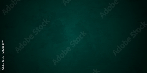 Dark green chalk board and grunge banner background. Education and reading concept classroom board and wall texture background. Abstract blackboard background copy space.