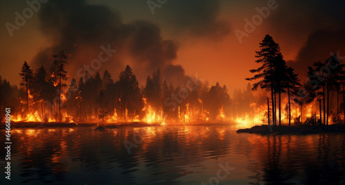 Tree smoke heat fire wild hot wildfire burning flames nature wood disaster forest
