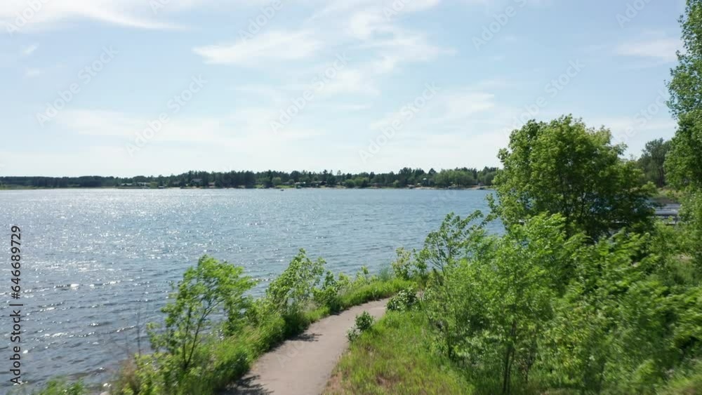 Exciting aerial shot at Spirit Lake in Menahga, Minnesota Exciting aerial shot at Spirit Lake in Menahga, Minnesota