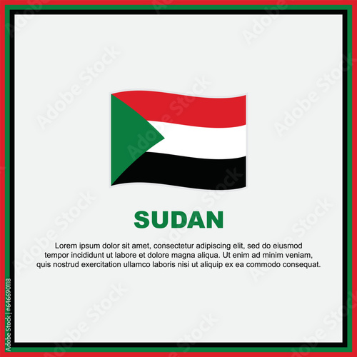 Sudan Flag Background Design Template. Sudan Independence Day Banner Social Media Post. Sudan Banner