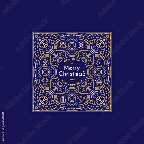 Ornate Christmas label