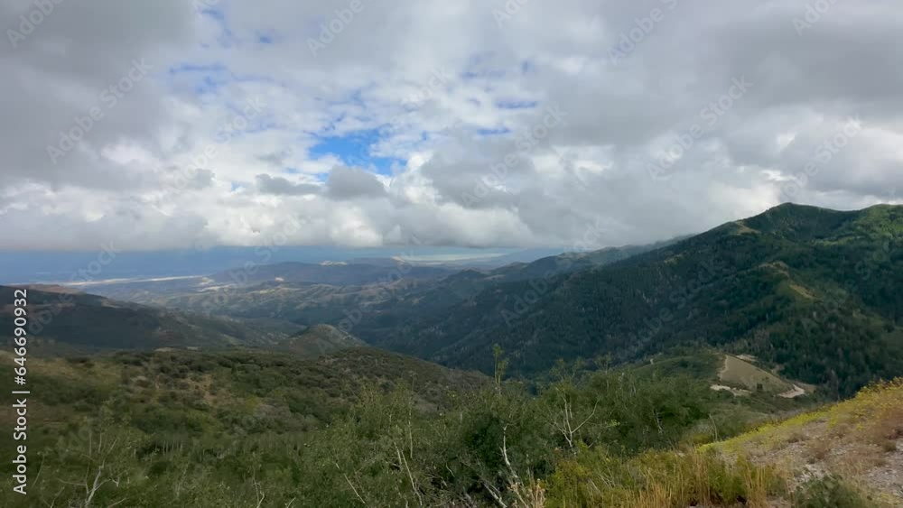 View form the Oquirrh Mountains into Utah Valley - wide angle panorama View form the Oquirrh Mountains into Utah Valley - wide angle panorama