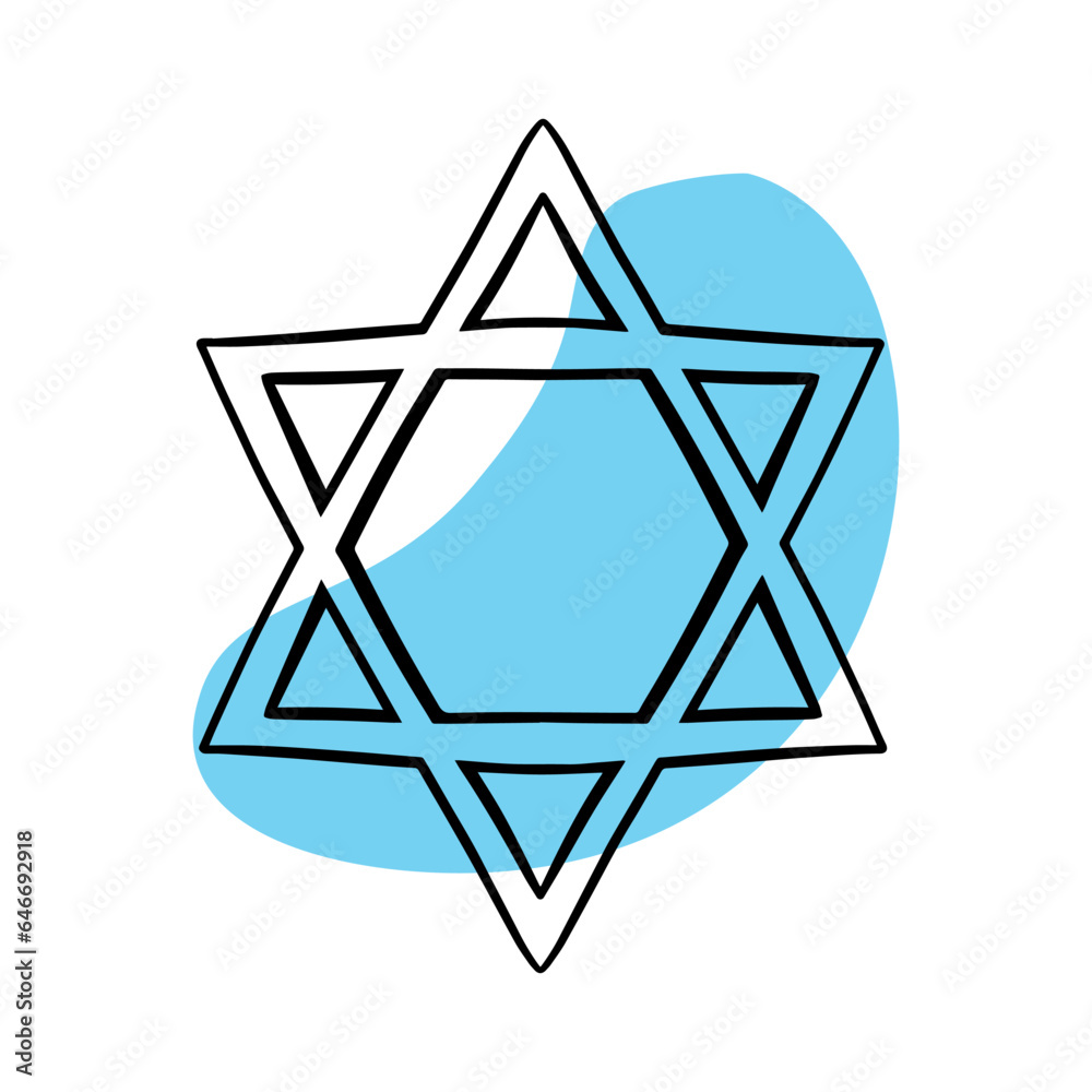 .Doodle The Star of David, protector of Judaism. Hanukkah .Doodle The Star of David, protector of Judaism. Hanukkah