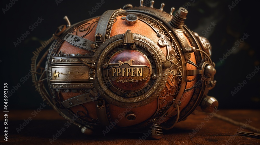 steampunk fruits, retro-futuristic produce, brass and gears fruit ...