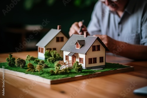 House building and selling, real estate concept