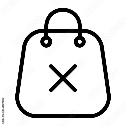 no bag line icon