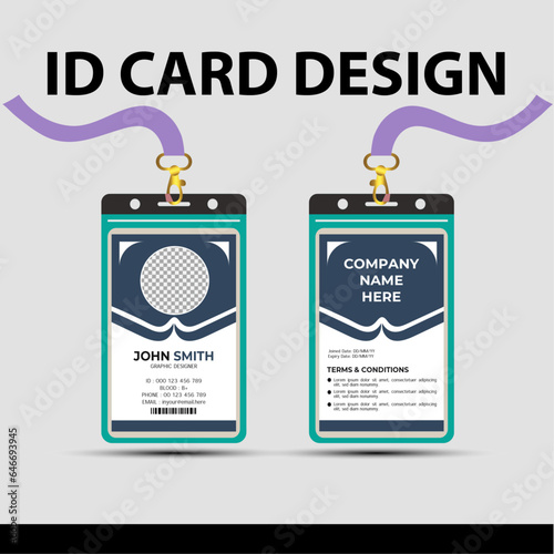 Modern Identity Minimalist Corporate Professional ID Card Vector Design Template For Your Company Employee And Other.