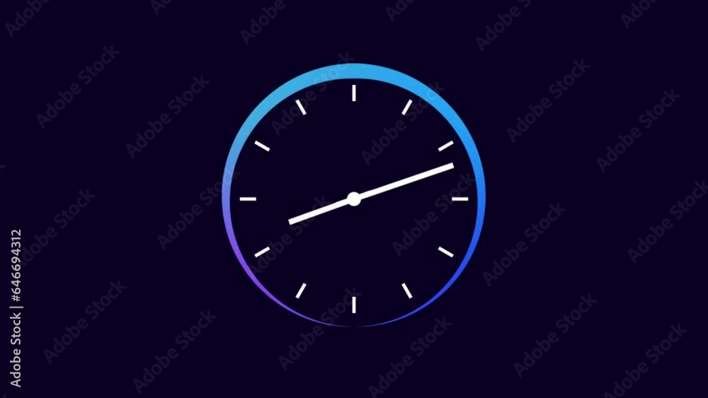 Abstract geometric white clock animation. Digital clock and analog circle. Loop able graphic element on dark blue background 4k video moving. Abstract geometric white clock animation. Digital clock and analog circle. Loop able graphic element on dark blue background 4k video moving.