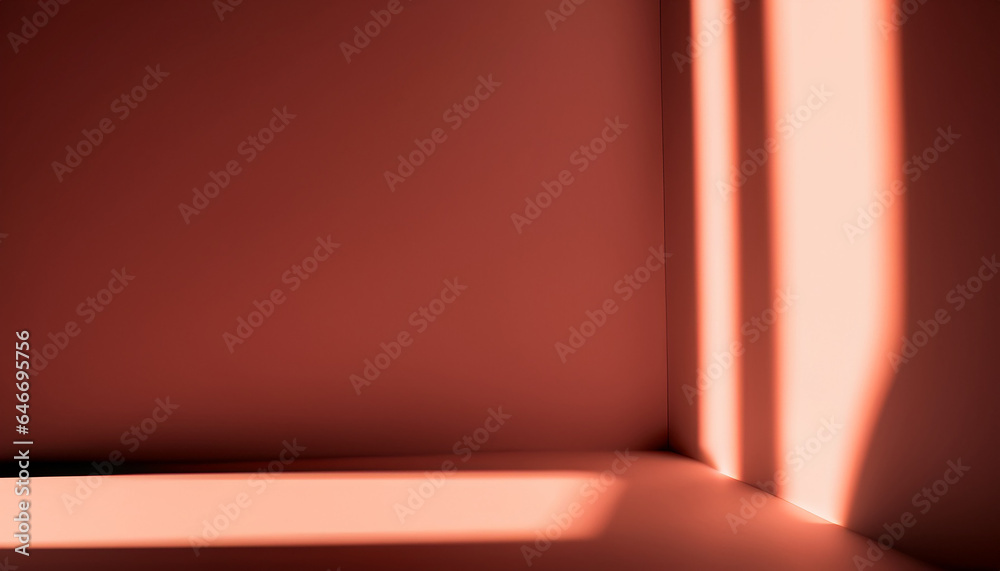 Minimal abstract background for product presentation. Shadow and light from windows on plaster wall. The backdrop for product presentation, Product showcase background wall.