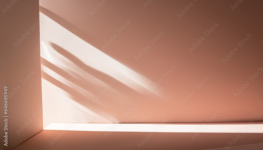 Minimal abstract background for product presentation. Shadow and light from windows on plaster wall. The backdrop for product presentation, Product showcase background wall. Minimal abstract background for product presentation. Shadow and light from windows on plaster wall. The backdrop for product presentation, Product showcase background wall.