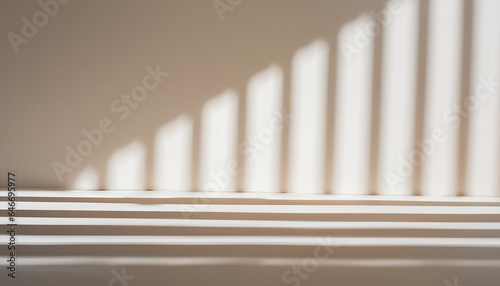 Minimal abstract background for product presentation. Shadow and light from windows on plaster wall. The backdrop for product presentation  Product showcase background wall.