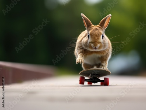rabbits in the skateboard