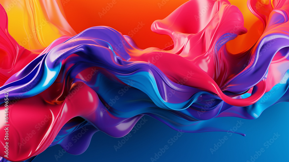 3d rendering of abstract wavy background. Colorful liquid flow 3d rendering of abstract wavy background. Colorful liquid flow