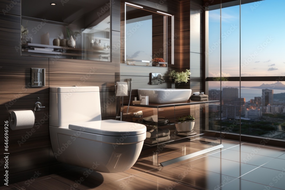 Fotografie Toilet interior design, Generate with Ai.