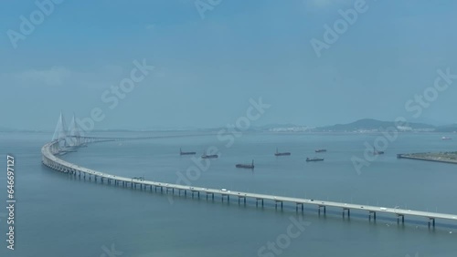 Wallpaper Mural Aerial View of Incheon Bridge, West Sea of Korea Torontodigital.ca
