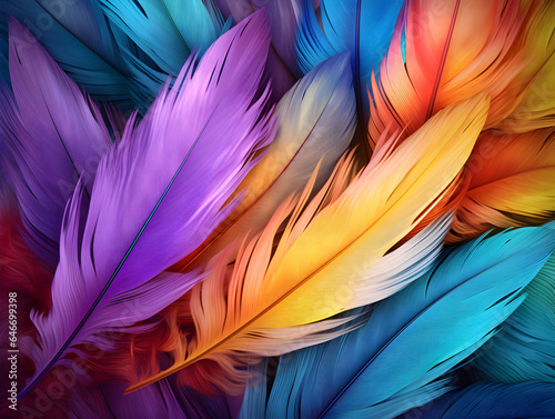 colorful feathers background © Narut