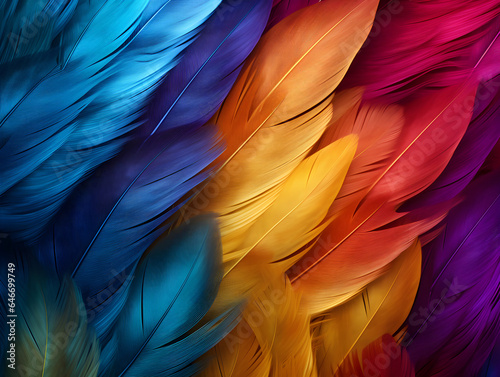Close up colorfull feather background