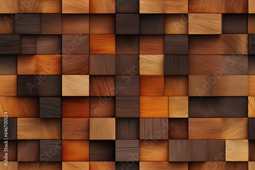 wooden cube blocks mosaic wall texture pattern seamless