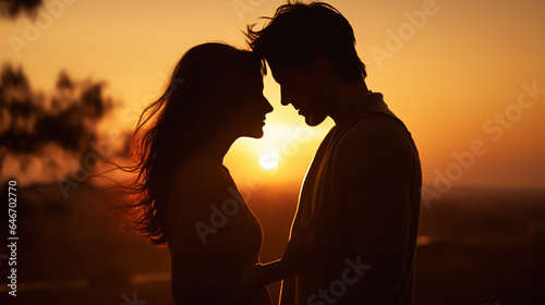 dark silhouette image of a lovely couple .  © 92ashrafsoomro