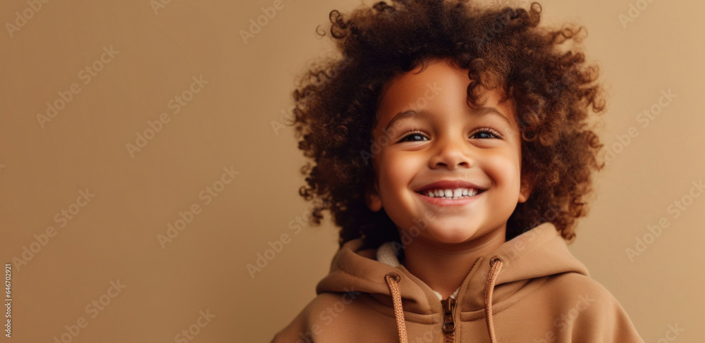 Neutral clothing and joyful smiles. Generative AI Neutral clothing and joyful smiles. Generative AI